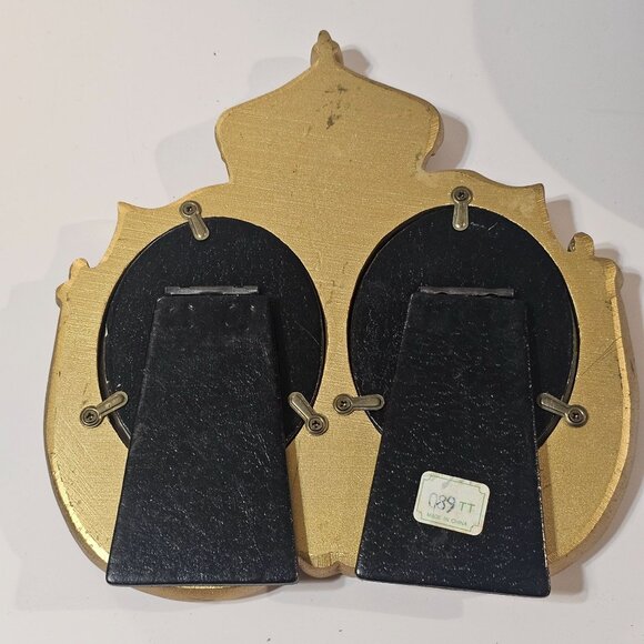 Gold Crowned Double Oval Picture Frame By Bombay 2.75" X 3.5" - Picture 6 of 9